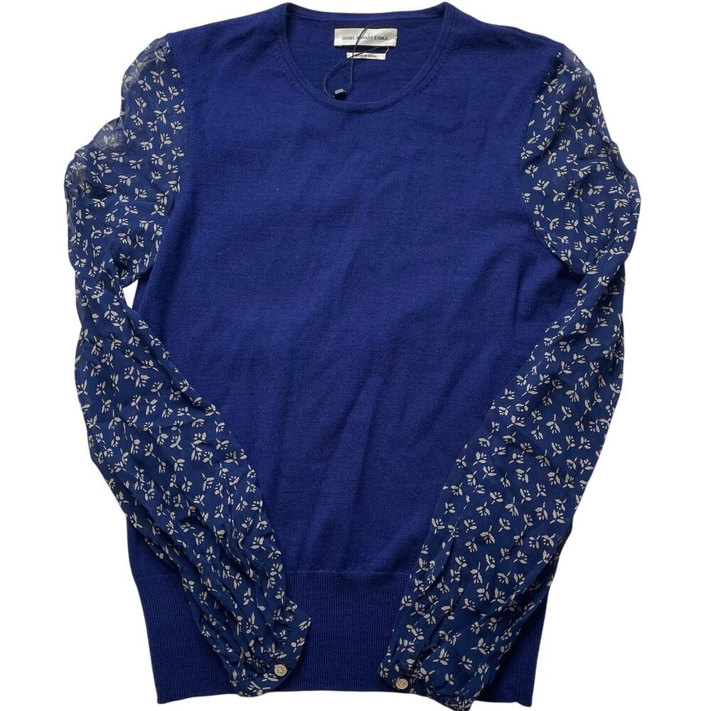 Isabel Marant Etoile Navy Blue Floral Sweater Sz 36/ Small Women's Wool